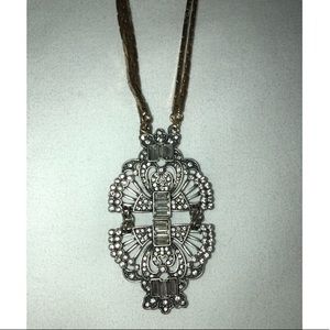 Vintage Anthropologie Gold Pendant Necklace